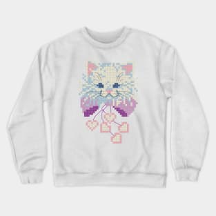 Pastel Cat Cross Stitch Crewneck Sweatshirt